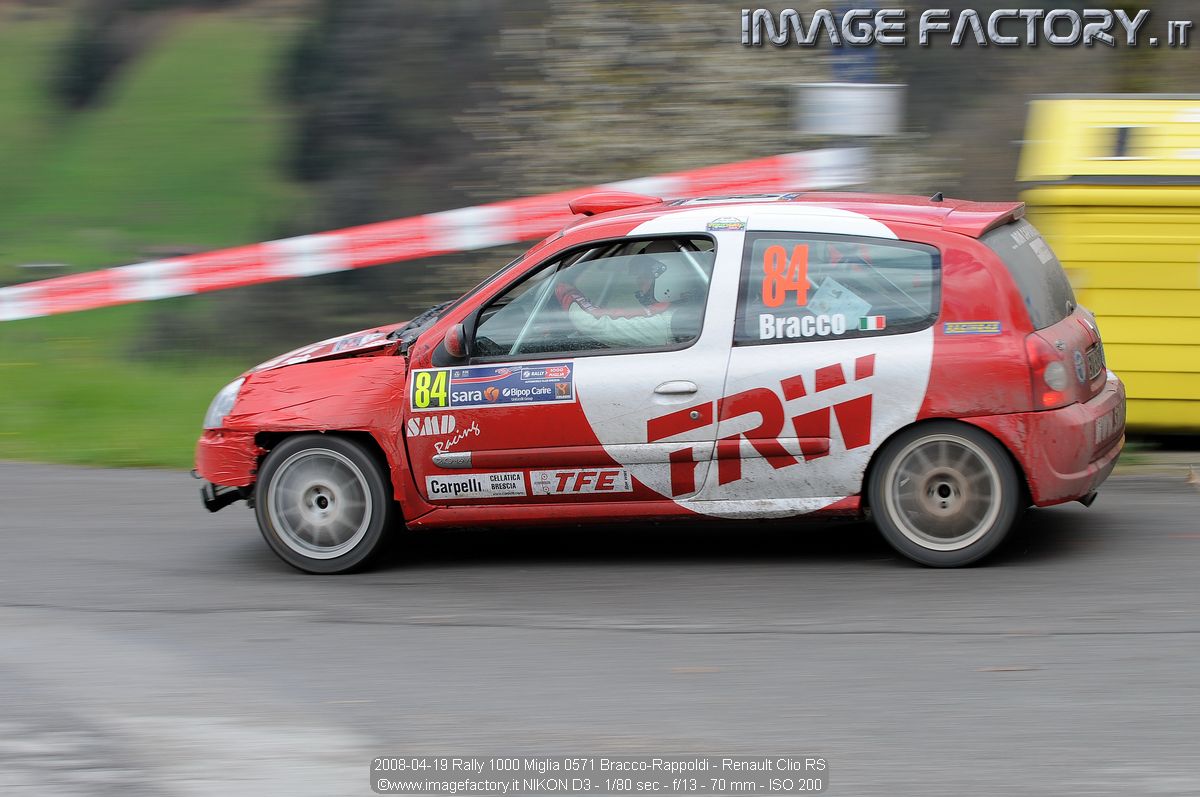 2008-04-19 Rally 1000 Miglia 0571 Bracco-Rappoldi - Renault Clio RS